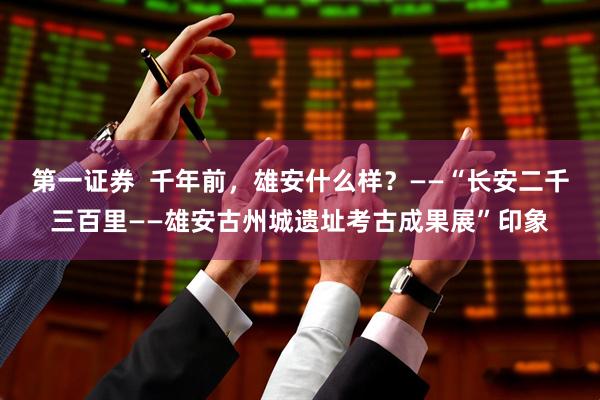 第一证券  千年前，雄安什么样？——“长安二千三百里——雄安古州城遗址考古成果展”印象