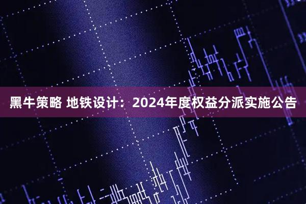 黑牛策略 地铁设计：2024年度权益分派实施公告